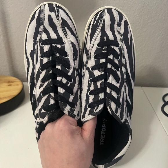 Tretorn | Nylite 37 Plus Lace up Sneakers Zebra Black White Sz‎ 8 - Picture 5 of 8